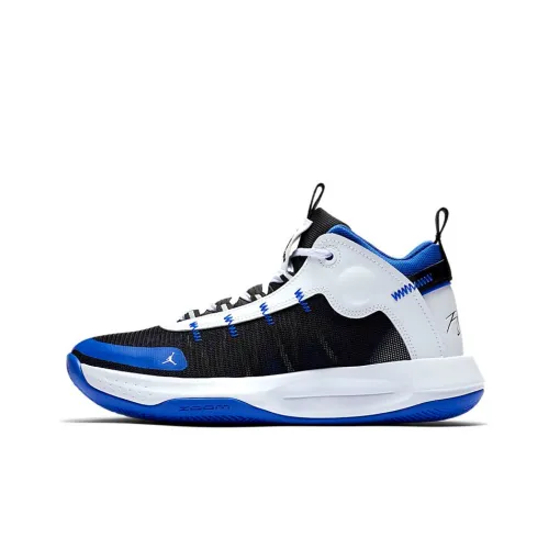 Jordan Jumpman 2020 Basketball Shoes Men Mid-Top Black/White/Blue