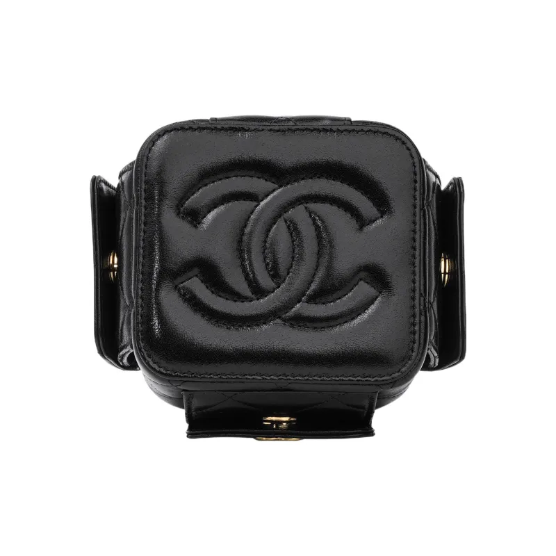 CHANEL 22K Autumn And Winter Sheepskin Shoulder Bag, Crossbody Bag, Makeup Bag Women's Black-5
