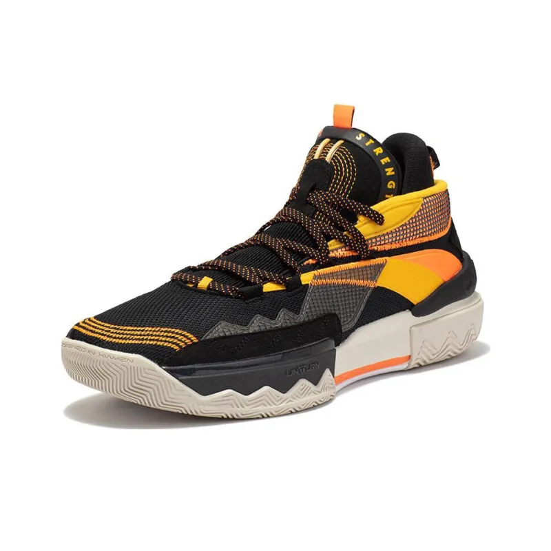361° Burning Battle 2.0 PRM Abrasion Resistant Mid Top Performance Basketball Shoes Men's Black Orange-2