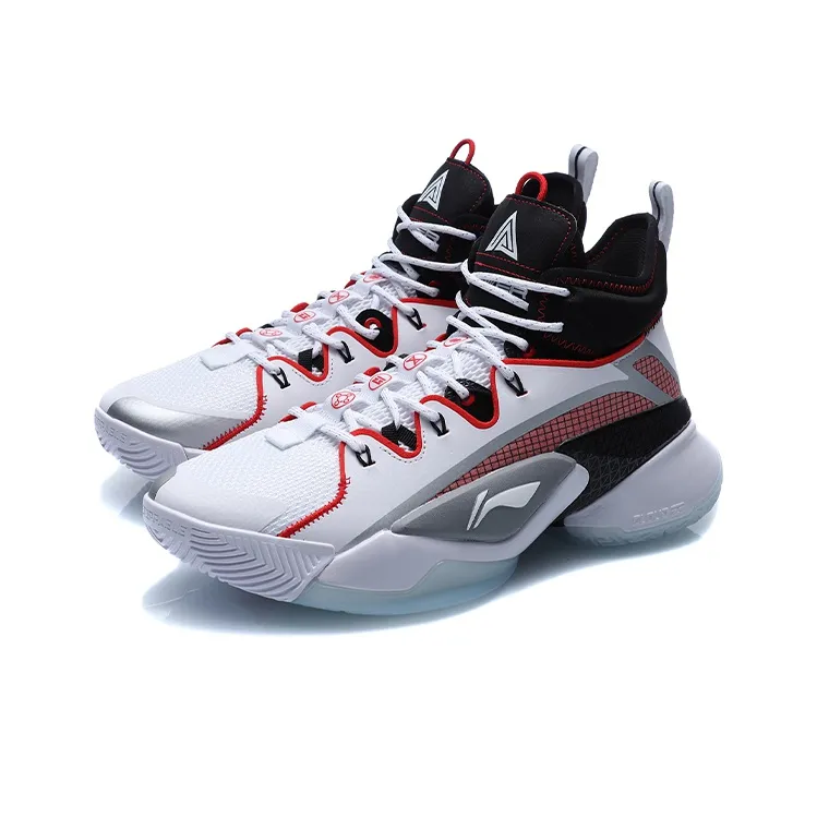 LiNing Power 7 Premium Cushioning, Slip Resistant, Abrasion Resistant Support High Top Basketball Shoes Men's White-2