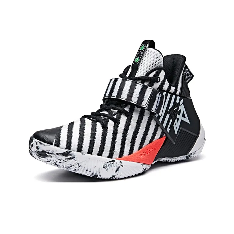 Anta Cushioning Anti-Slip And Wear-Resistant Low-Top Basketball Shoes Men's Black White Stripes-1