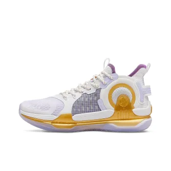 361° AG 1 Basketball Shoes Men Mid Top White/Gold/Purple