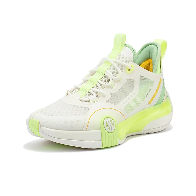 361° Zen 3 SE Mojito Cushioning Anti-Slip And Wear-Resistant Support Low-Top Basketball Shoes Men's White Green-1