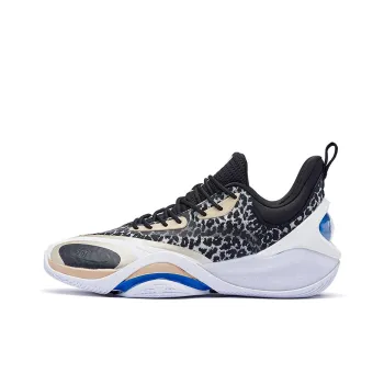 361° Basketball Shoes Men Low Top White/Black/Gold