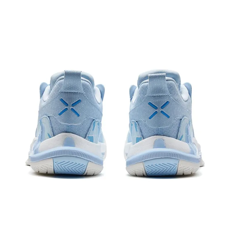 XTEP Melee 1 V2 Anti Slip And Wear Resistant Rebound Low Top Basketball Shoes Men's Carolina Blue Sail White-4