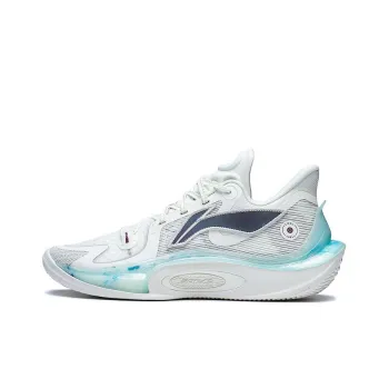 LiNing SONIC 11 Ride Waves Anti Slip And Wear Resistant Rebound Low Top Performance Basketball Shoes Mist White
