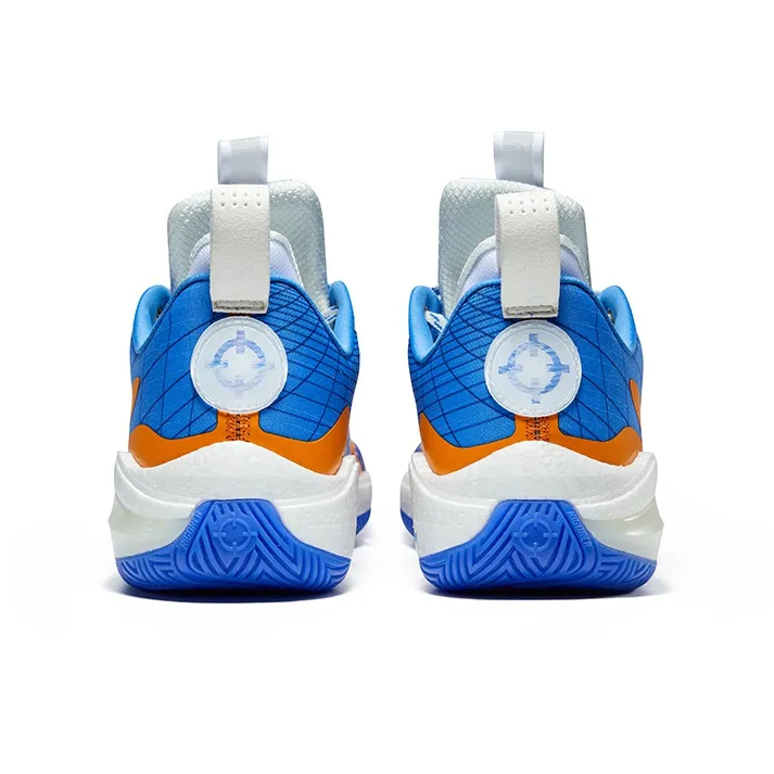 RIGORER Stop Ge 1.0 Cushioned Wear Resistant Coverage Low Top Basketball Shoes Unisex White Blue Orange-3