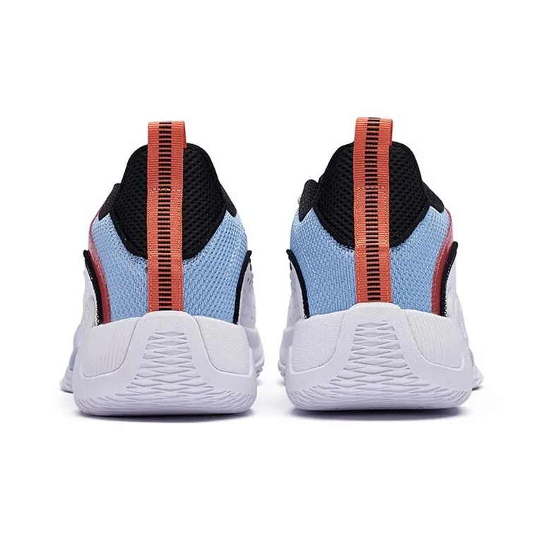 361° Cushioning Abrasion Resistant Lightweight Low Top Performance Basketball Shoes Men's White Blue-3