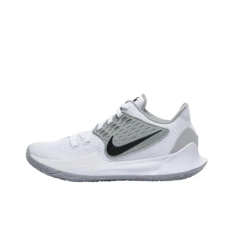 Nike Kyrie Low 2 Cushioning Anti Slip And Wear Resistant Breathable Coverage Mid Top Basketball Shoes Unisex Gray White-0