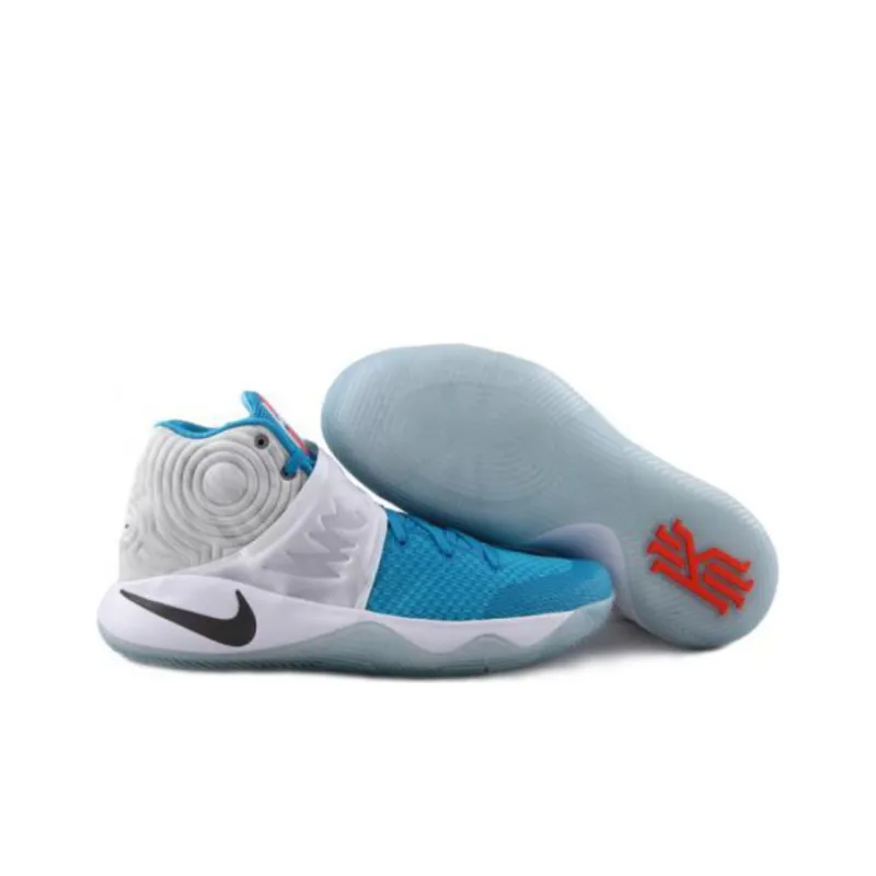 Nike Kyrie 2 Slip Resistant Mid Top Basketball Shoes Men's White Blue-3