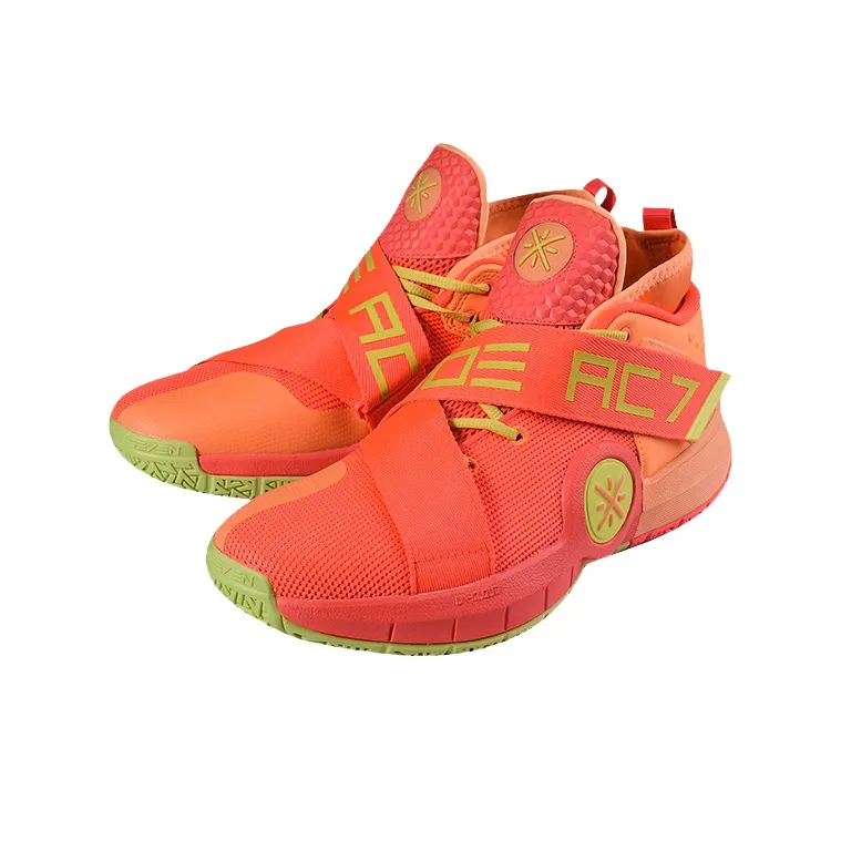 LiNing All City 7 Wade Collection Anti Slip Wear Resistant Mid Top Basketball Shoes Men's Neon Orange-2