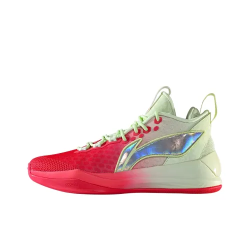 LINING Shadow 1 Basketball Shoes Men Mid-Top Neon Fuchsia/Fresh Fruit Green