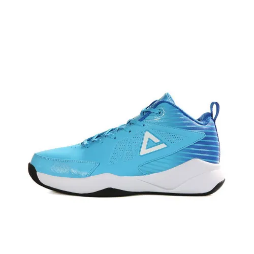 PEAK Basketball Shoes Men Mid-Top Water Bottle Blue