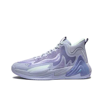Erke Cushioning Anti Slip And Wear Resistant Coverage Support Mid Top Basketball Shoes Purple