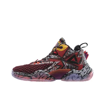 PEAK Basketball Shoes Men High Top Red Black