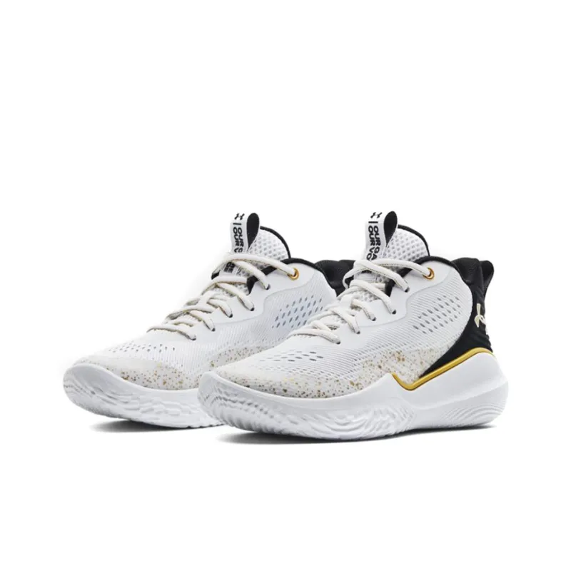 Under Armour Flow Breakthru 2 Basketball Shoes Women's Black White Gold-2
