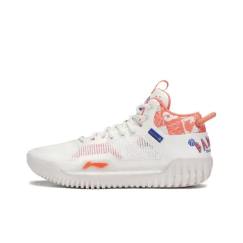 LiNing Badfive 3 Cushioning Anti Slip And Wear Resistant Low Top Basketball Shoes Men's White Orange