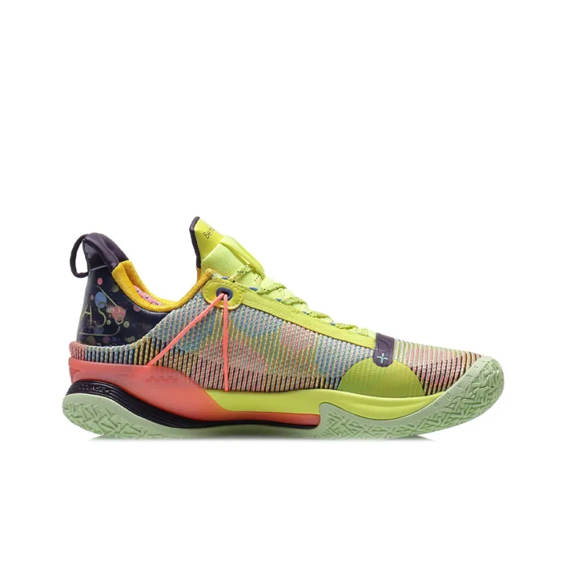 LiNing Blitz 7 Premium Premium Cushioning Anti-Slip And Wear-Resistant Support Low-Top Basketball Shoes Yellow Purple-1