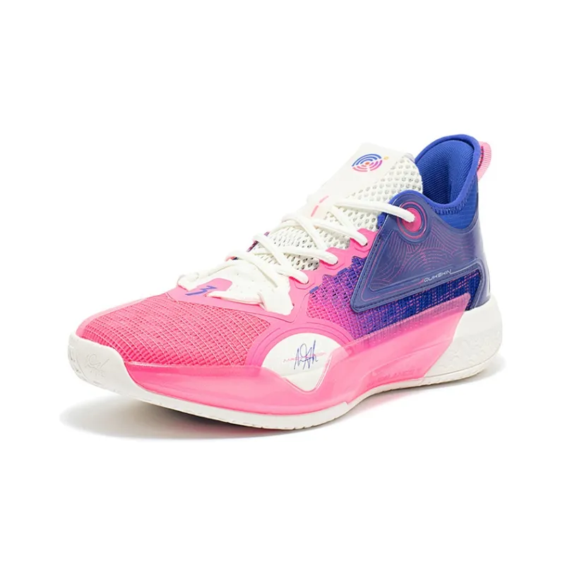 361° Zen 5 WTA Anti Slip Wear Resistant Low Top Basketball Shoes Men's Neon Pink-1
