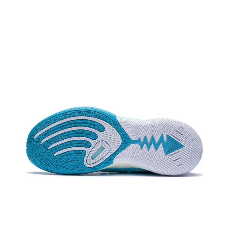 LINING Power 9 Basketball Shoes Men Mid Top Light Blue/Black-4