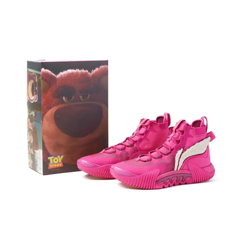 Disney X LINING Badfive 2 Basketball Shoes Men High Top Sweet Beet Red-5