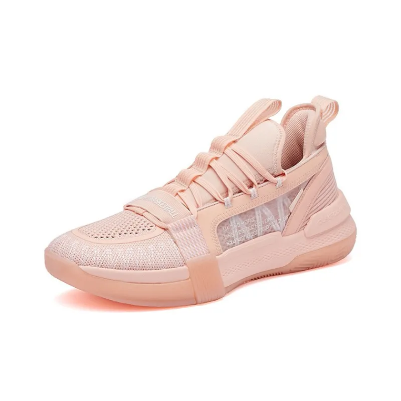 361° QU!KFOAM Burning Fight Cushioning Anti Slip And Wear Resistant Coverage Low Top Performance Basketball Shoes Pink-1