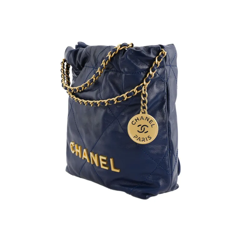 CHANEL 22Bag Bright Calfskin Bucket Bag, Shoulder Bag, Crossbody Bag Mini Women's Electric Blue-1