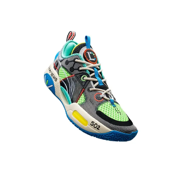 LiNing All City 9 V1.5 Wear Resistant Slip Resistant Low Top Performance Basketball Shoes Men's Gray Black-2