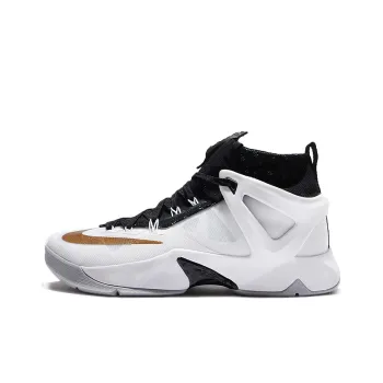 Nike Ambassador Cushioning Anti Slip And Wear Resistant Coverage Mid Top Performance Basketball Shoes Men's White Black