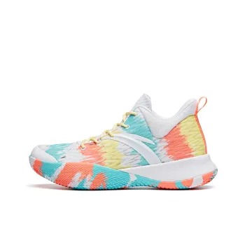 Anta Mid Top Performance Basketball Shoes Men's White Blue Red