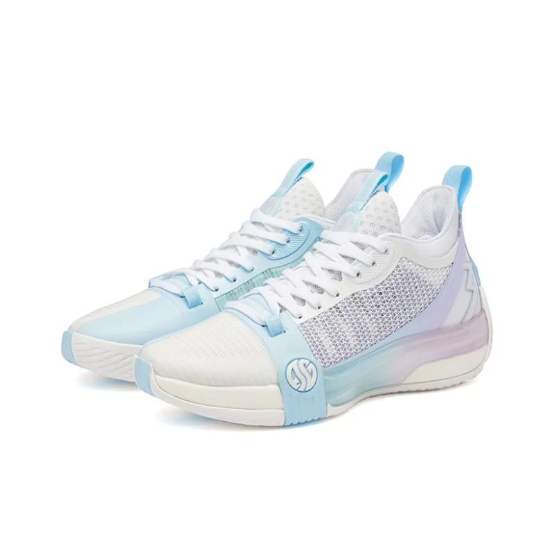 361° Chan 3 MOD Ice Blade Cushioning Anti-Slip And Wear-Resistant Low-Top Basketball Shoes White Glacier Blue-3