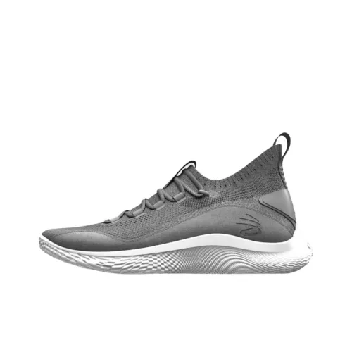 Under Armour Curry 8 Breathable Low-Top Basketball Shoes Men's Gray White