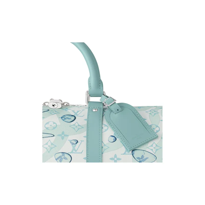LOUIS VUITTON Keepall Bandouliere 50 Crystal Blue-4