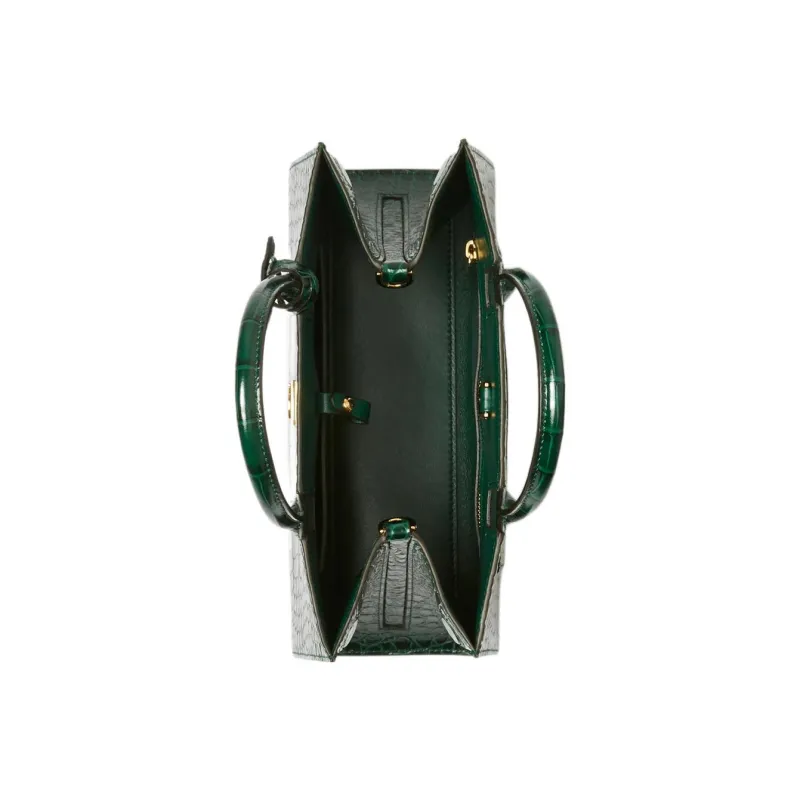 Burberry Calfskin Tote Bag Shopping Bag Handbag Mini Women's Dark Green-3