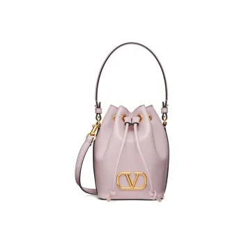 Valentino Vlogo Soft Sheepskin Bucket Bag, Shoulder Bag, Crossbody Bag, Handbag Mini Women's Pink