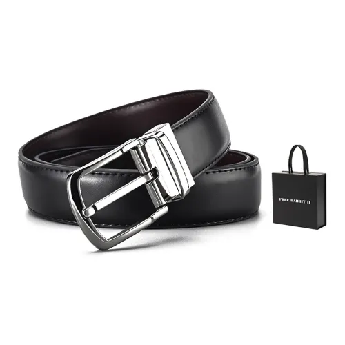FREE RABBITⅡ Rotating Pin Buckle Cow Leather Leather Belts Men's Width  3.5cm