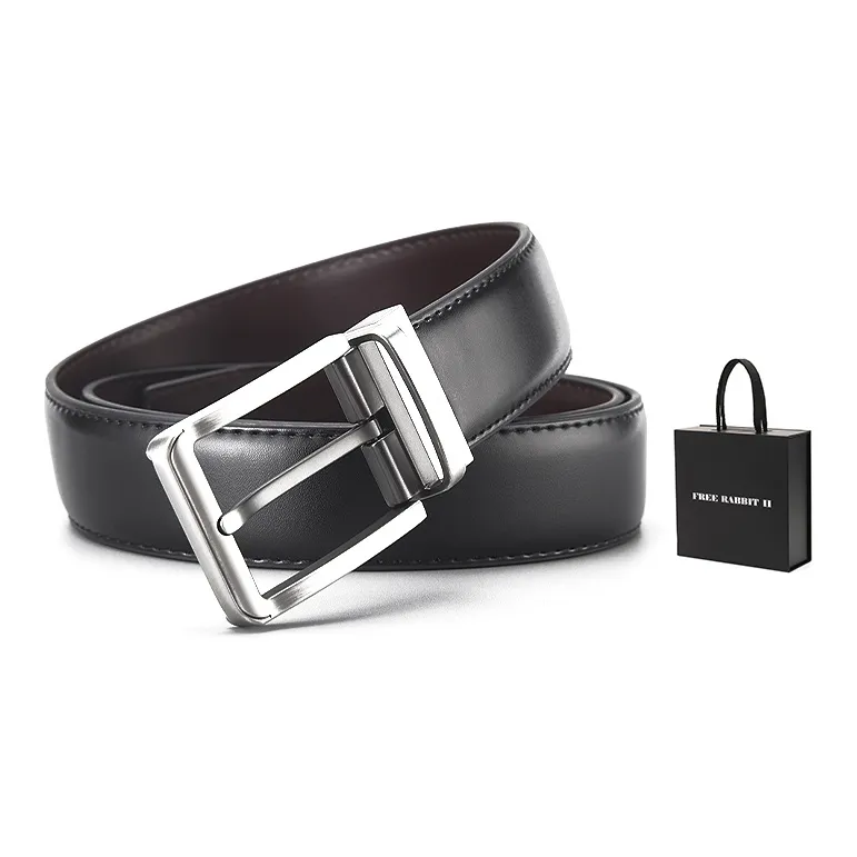 FREE RABBITⅡ Rotating Pin Buckle Cow Leather Leather Belts Men's Width  3.5cm-3