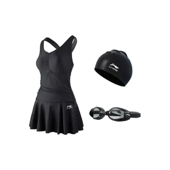 LiNing Sports Trend Series Swimming Sets Polyamide Elastane Polyester Beach Pool Women's Black