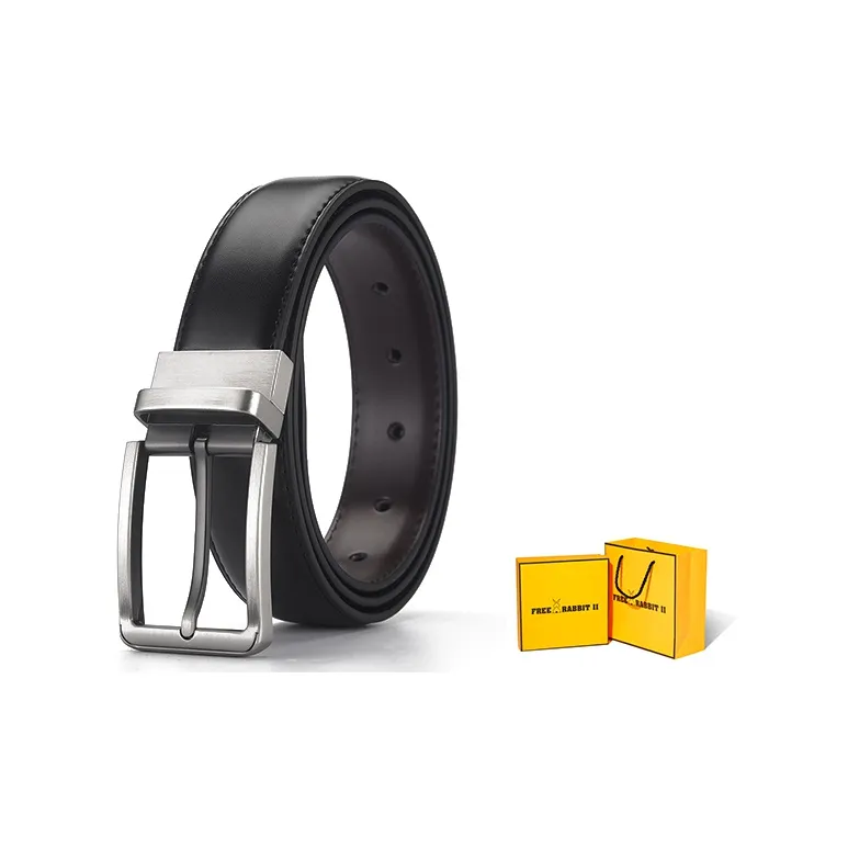 FREE RABBITⅡ Rotating Pin Buckle Cow Leather Leather Belts Men's Width  3.5cm-0