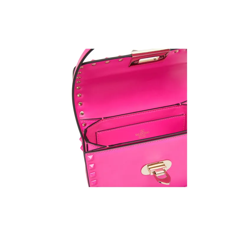 Valentino Rockstud Calfskin Handbag, Shoulder Bag Women's Pink-5