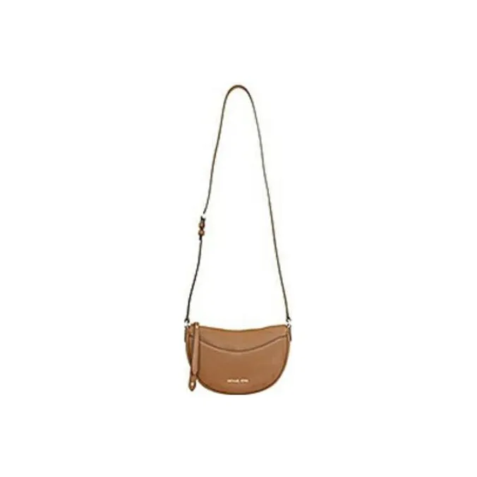 MICHAEL KORS Leather Crescent Bag, Shoulder Bag Trumpets Women's Leather Brown-3