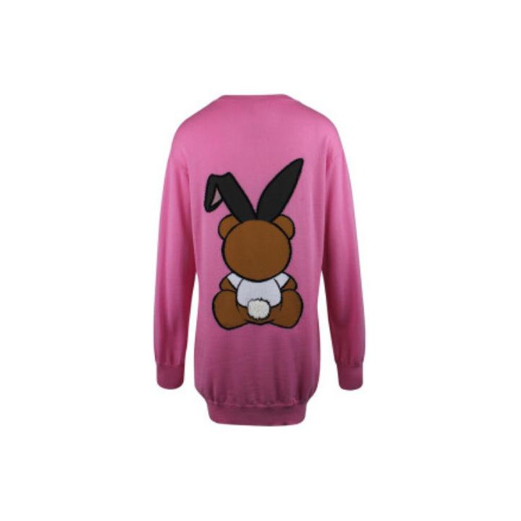 MOSCHINO Playboy Toy Bear Intarsia Sweater In store Pink