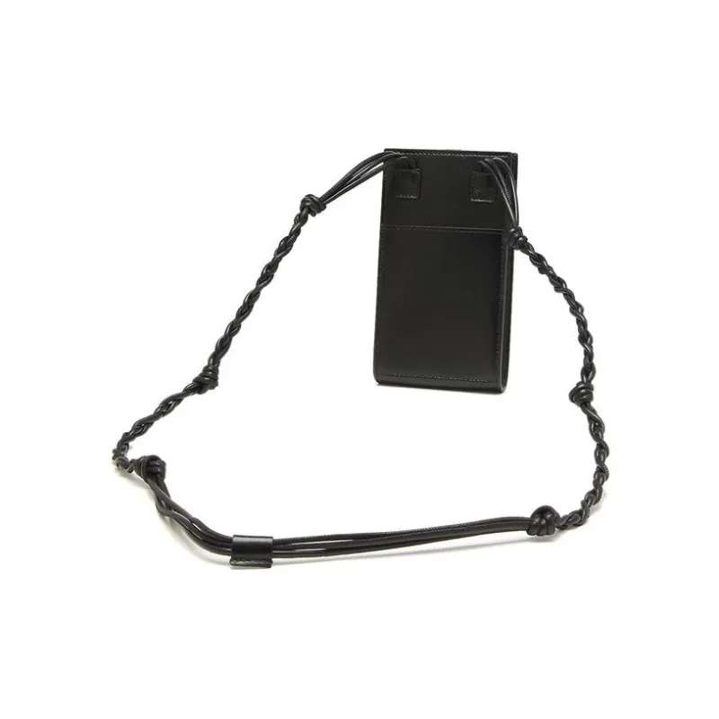 JIL SANDER Calfskin Cell Phone Pouch, Shoulder Bag, Crossbody Bag Women's Black-3