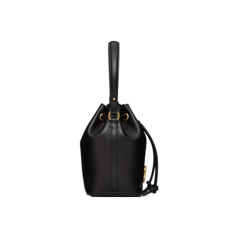 Valentino Vlogo Soft Sheepskin Bucket Bag, Shoulder Bag, Crossbody Bag, Handbag Mini Women's Black-2
