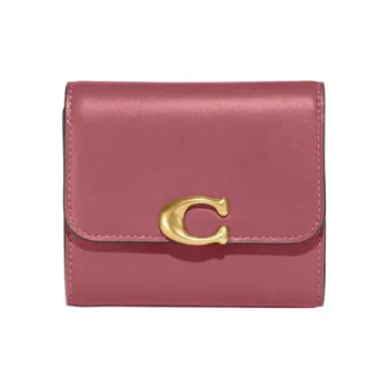 COACH Bandit Cow Leather Card Holders Coin Purses Wallets Women's Rogue Red
