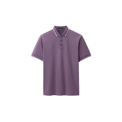 HLA Polo Shirts Men Cooling Antibacterial Anti-Mite - Purple Grey A5