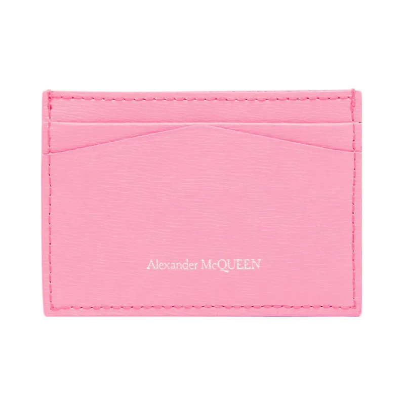 Alexander McQueen Cow Leather Card Holder Women's Pink-2