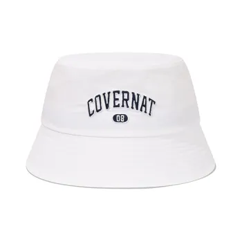 COVERNAT Cotton Bucket Hats Unisex White
