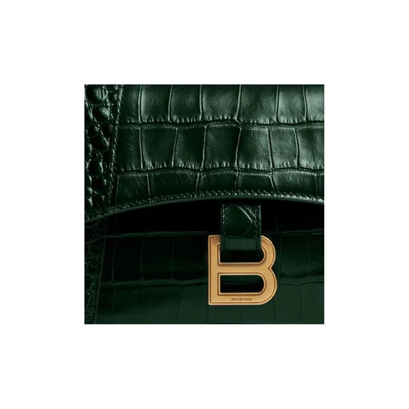 Balenciaga Downtown Crocodile-Embossed Calfskin Handbag Shoulder Bag Crossbody Bag Extra Small Women's Green-5