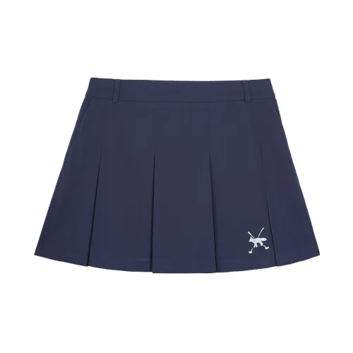 Maison Kitsune GOLF Series Casual Short Skirts Women's Navy